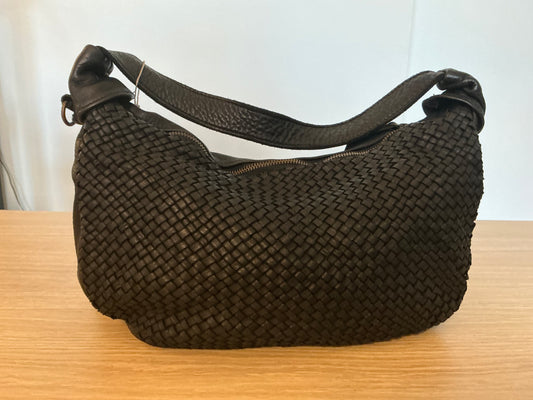 Zwarte lederen handtas