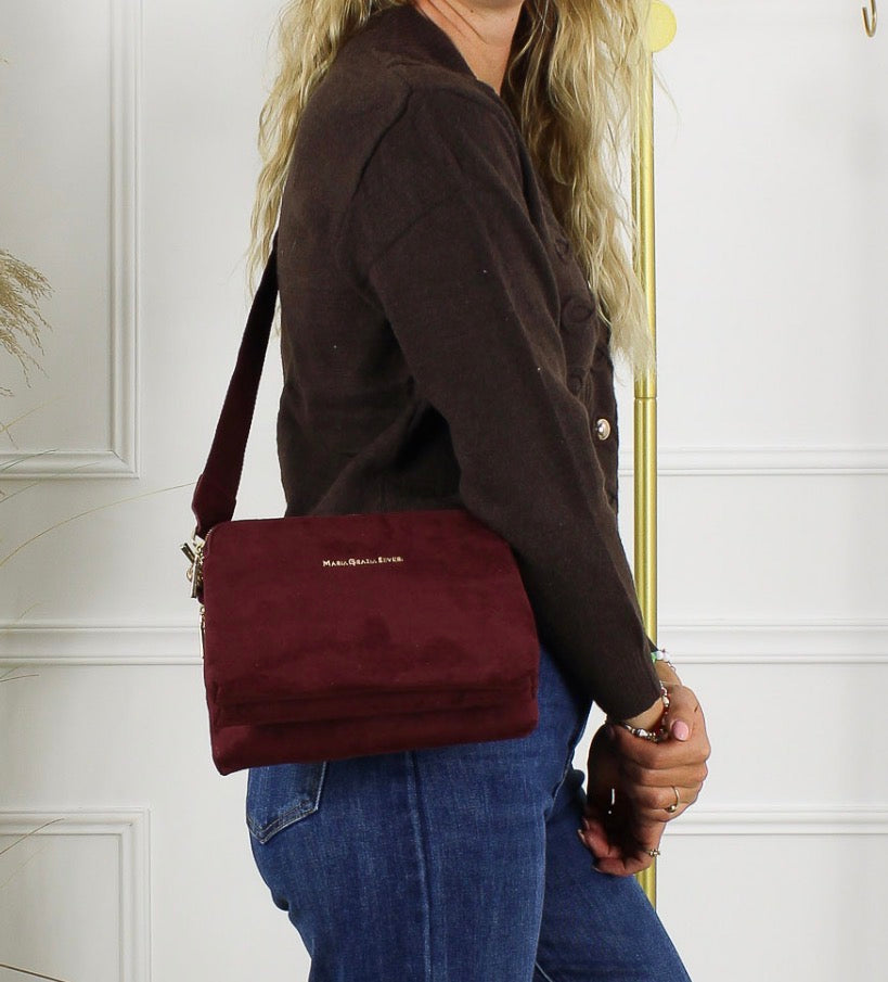 Bordeaux suède handtas
