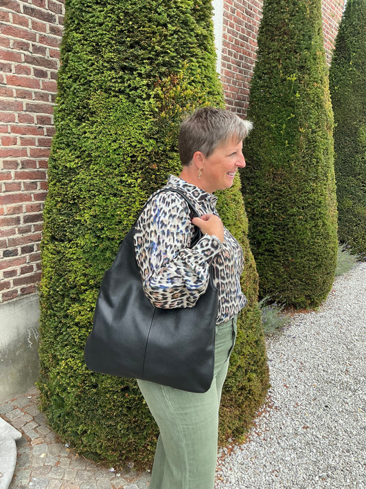 Zwarte schoudertas