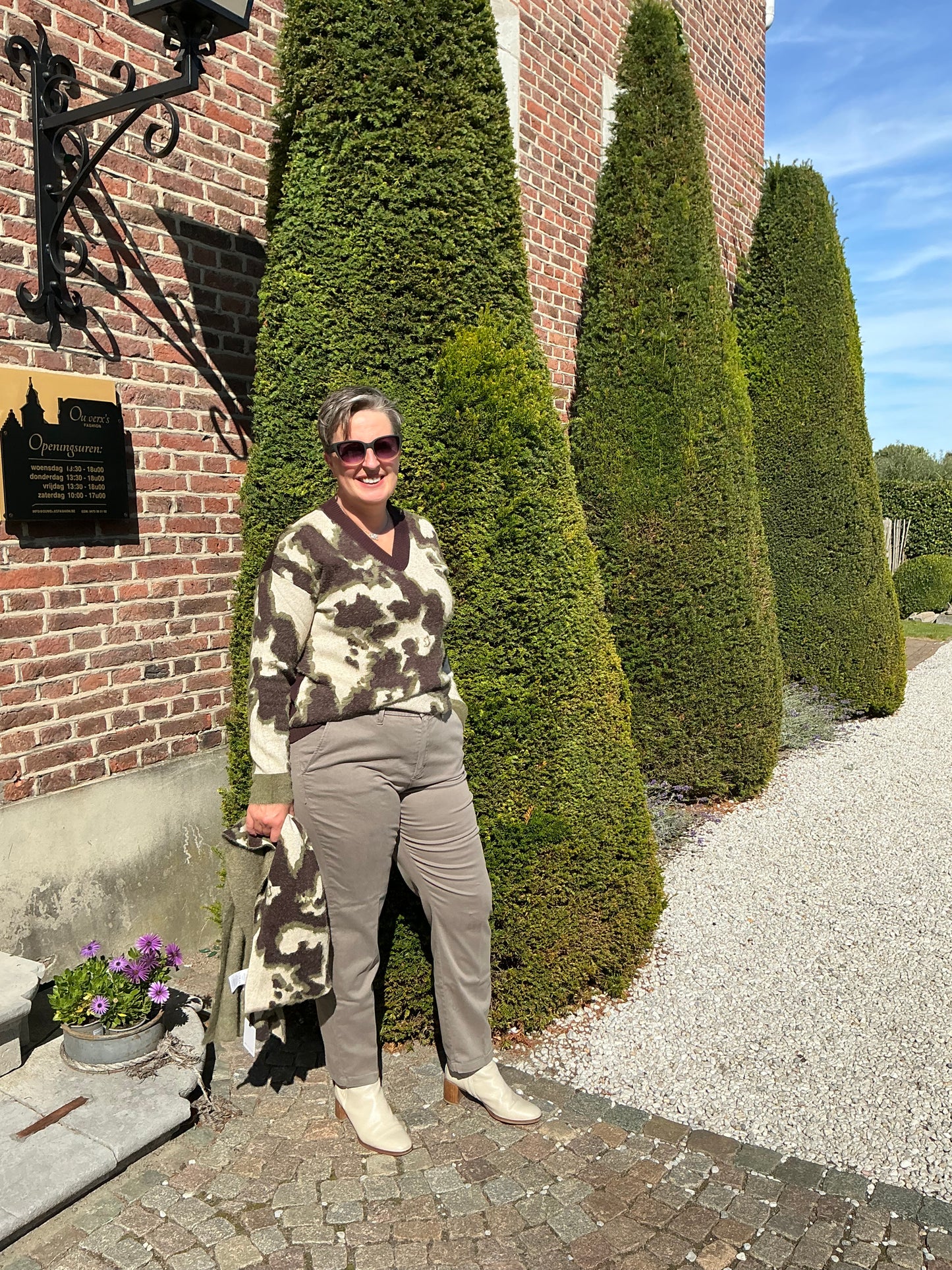 CHINO TURN UP MUD GREEN